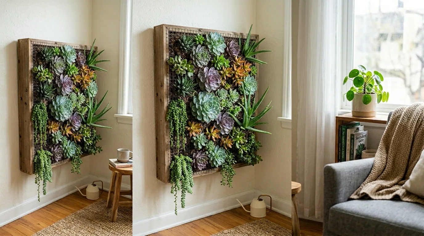 Neutral Pot With Sculptural Succulents